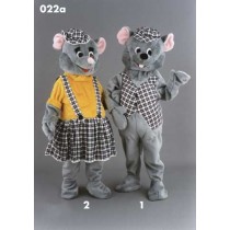 Mascotte muis met ruitjes outfit-10