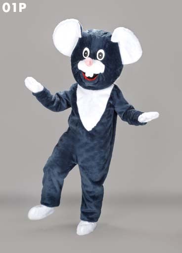 Mascotte blauw met witte muis-30