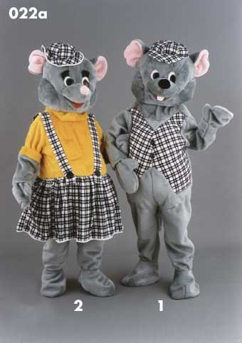 Mascotte muis met ruitjes outfit-30