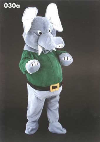 Mascotte stoere grijze olifant-30