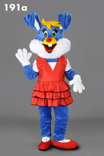 Mascotte blauw konijn-30
