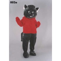 Mascotte zwarte muis met rood truitje-10