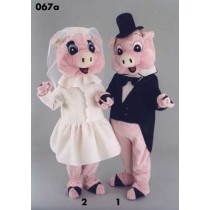Mascotte varken in trouwkleding-10