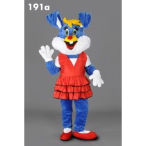 Mascotte blauw konijn-10